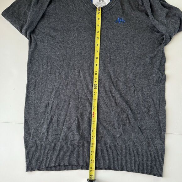 Aeropostale Men's V-Neck Sweater Long Sleeve Logo Gray Heather Size Medium - Picture 7 of 12